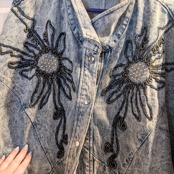 EUC VTG Pado CA Oversized Acid Wash Denim Jacket - Picture 4 of 9